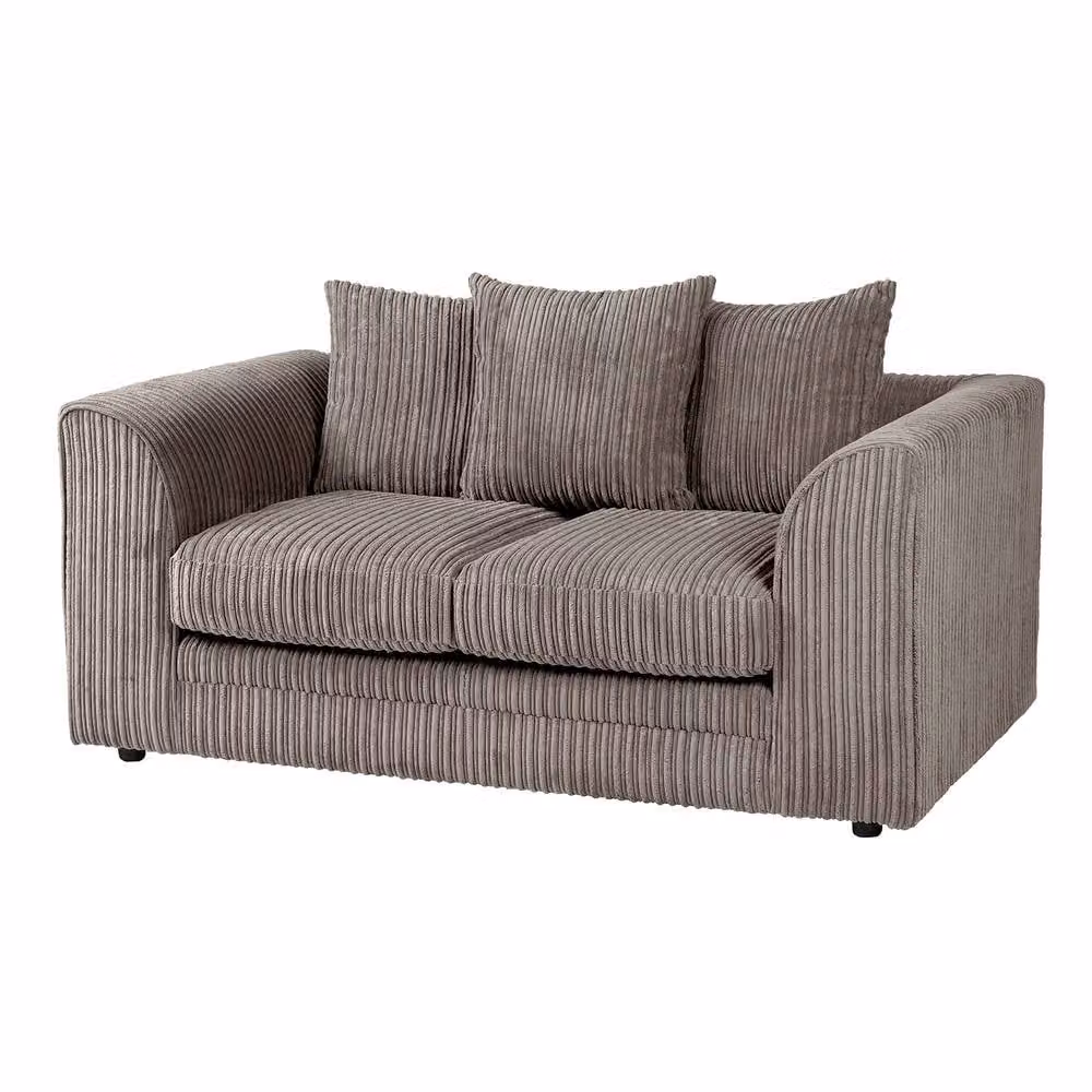 LUXURY LIFE Declan 2 Seater Sofa in Grey Jumbo Cord Fabric – 2