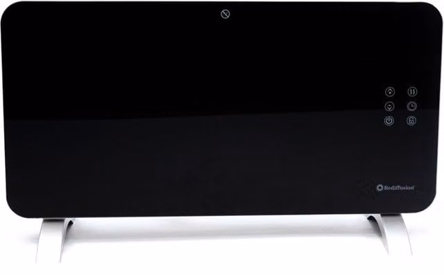 Rediffusion Smart Glass Panel Convector Heater 1500W Black