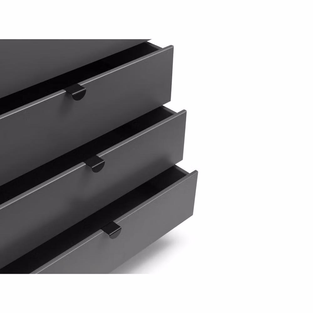 Cheshire Premium Nova 6 Drawer Wide Chest in Storm Grey and Black – 4