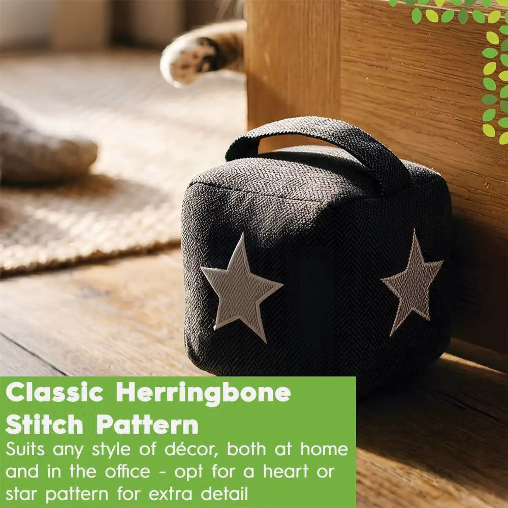 NESTLUNE Herringbone Star Door Stop in Grey, 16 x 16 cm – 5