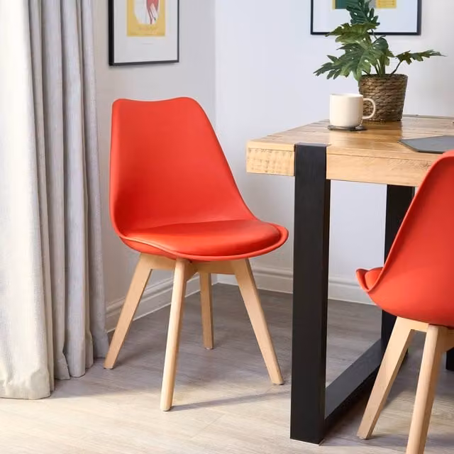 Bravich LTD Rocco Tulip Dining Chair in Red, Set of 4 – 1