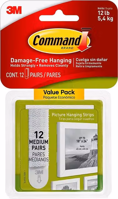 3M Command White Medium Picture Hanging Strips Value Pack with 24 Adhesive Strips – 2