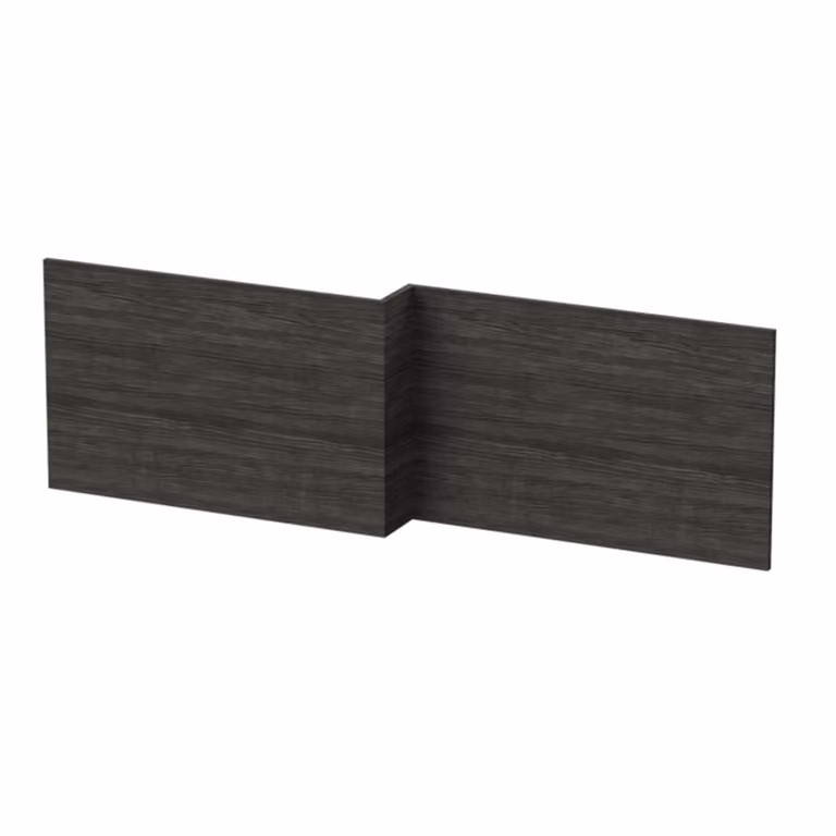 Royal Bathrooms Turin 1700mm Hale Black L Shaped Bath MDF Front Panel in Matt Black