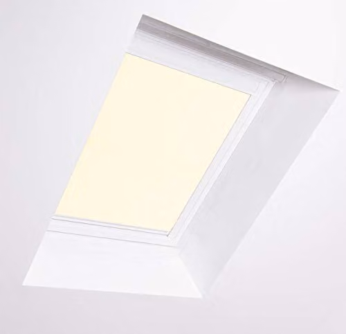 Bloc Blinds SK06 Skylight Blackout Blind for Velux Roof Windows with White Aluminium Frame in Beige