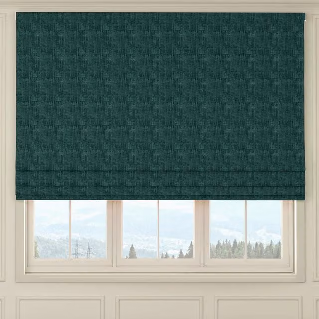 House Llewelyn-Bowen Made To Measure Peacock Blackout Roman Blind in Petrol Blue