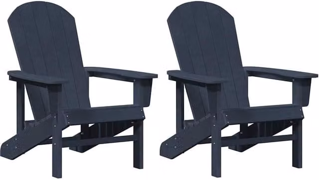 Berkfield Home Adirondack Chairs, 2 Piece Set, Navy Blue, W/D/H: 74 x 82 x 90 cm – 1