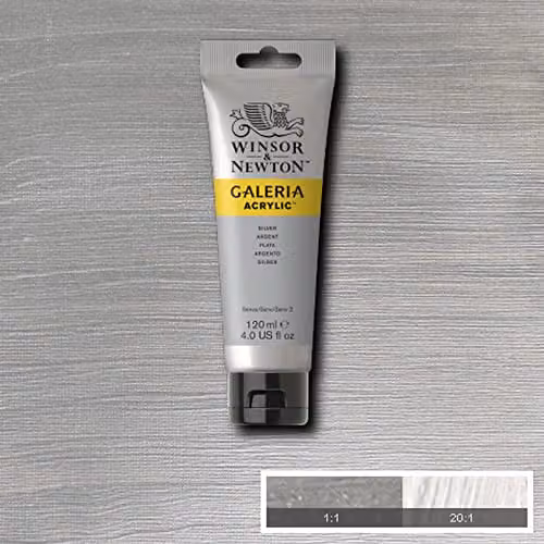 Winsor & Newton Galeria Acrylic Paint, Silver, 120ml – 3
