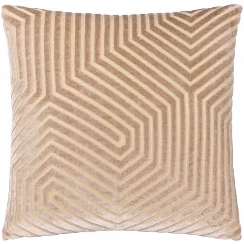 Paoletti Evoke Velvet Square Cushion in Mink Beige, W/D/H: 45 x 45 x 45 cm