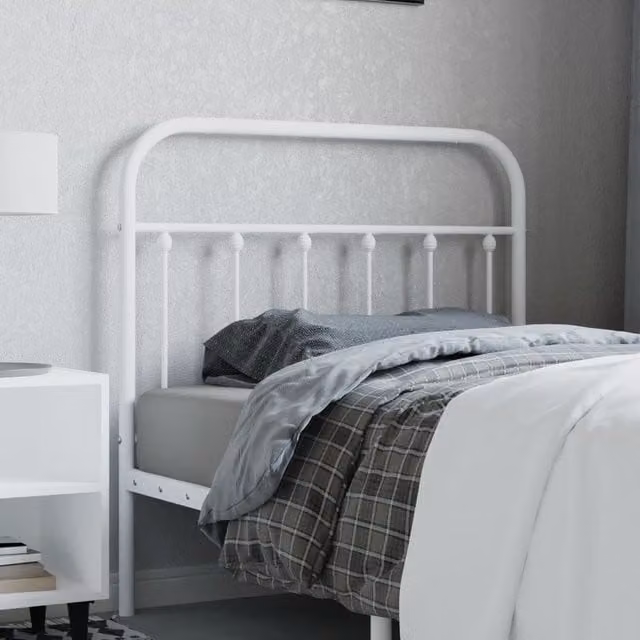 Berkfield Home Classic Metal Headboard in White, Width: 100 cm – 1