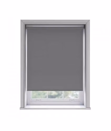 New Edge Blinds Slate Grey Thermal Blackout Roller Blind, Adhesive No Drill, W: 80 cm, H: 170 cm