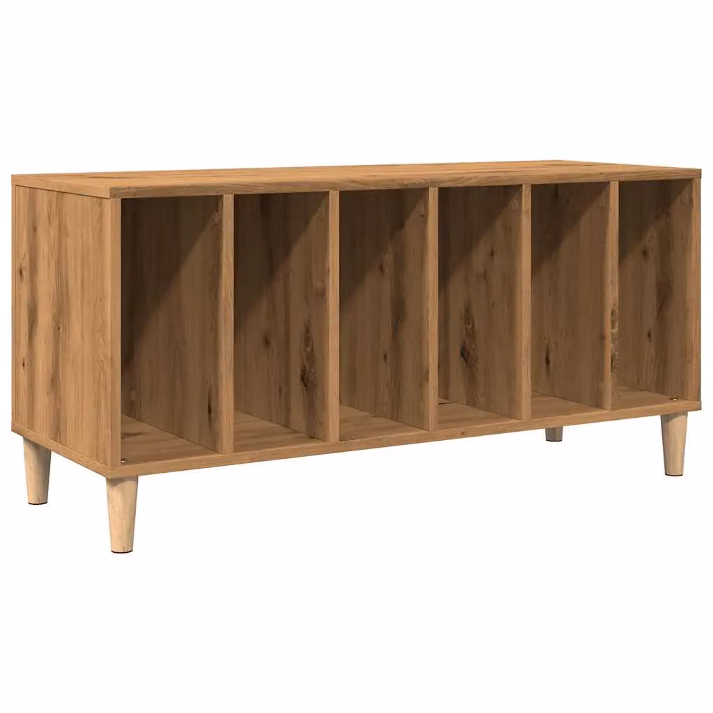 Berkfield Home Artisan Oak Record Cabinet in Brown, W/D/H: 100 x 38 x 48 cm – 2