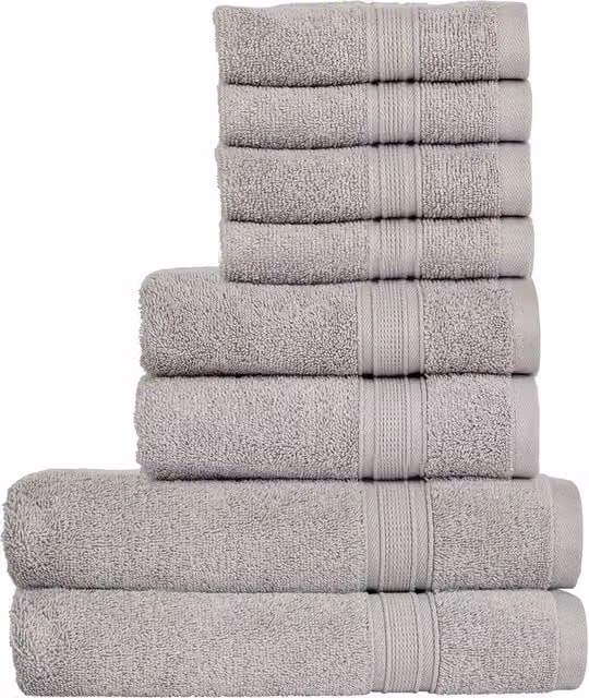 CHRISTY Serene 8 Piece Combed Cotton Towel Bale in Light Grey – 1