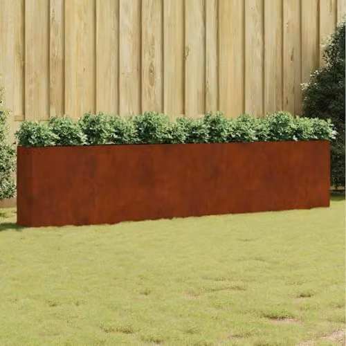 vidaXL Corten Steel Raised Bed in Brown, W/D/H: 360 x 40 x 80 cm – 2