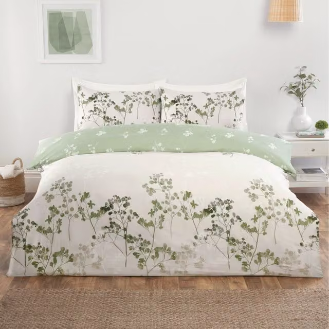 Rapport Home Shadow Floral Microfibre Polyester Complete Duvet Set with Pillowcase and Fitted Sheet, Multicolour, W: 140 cm, L: 200 cm