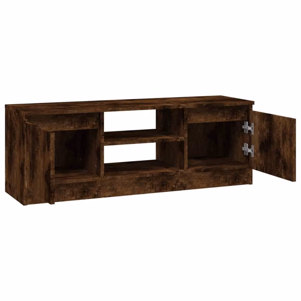 Berkfield Home TV Cabinet with Door in Smoked Oak Brown, W/D/H: 102 x 30 x 36 cm – 4