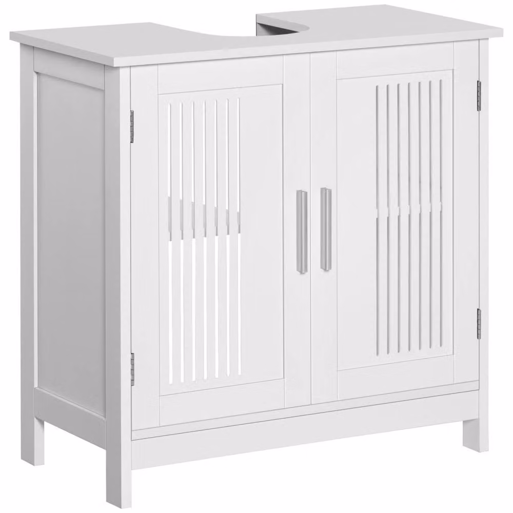 Wyld Haus Novaso White Under Sink Vanity Unit with Double Hinged Doors and Adjustable Internal Shelves – 2