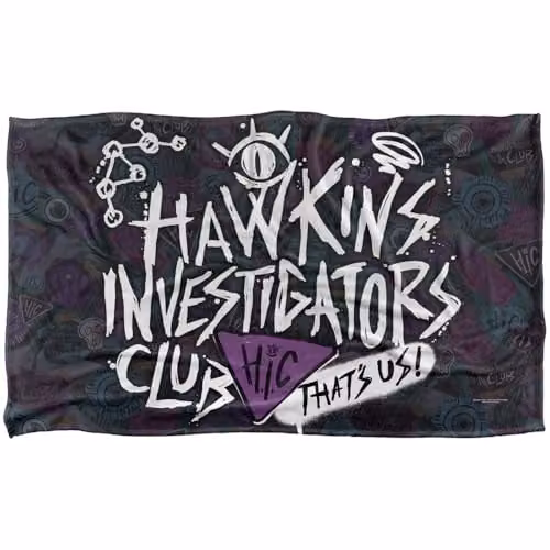 Netflix Stranger Things Tales From 85 Hic Scribble Multicolour Microfibre Fleece Blanket