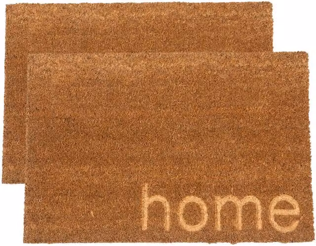 Nicola Spring Coir Door Mats, Pack of 2, Brown, W: 60 cm, D: 40 cm
