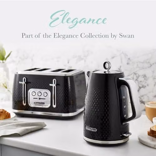 Swan Elegance 1.7 l Stainless Steel Jug Kettle, Black – 5