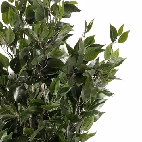 Leaf Realistic Artificial Ficus Tree in a Green and Copper Metal Planter, Height: 110 cm – 2