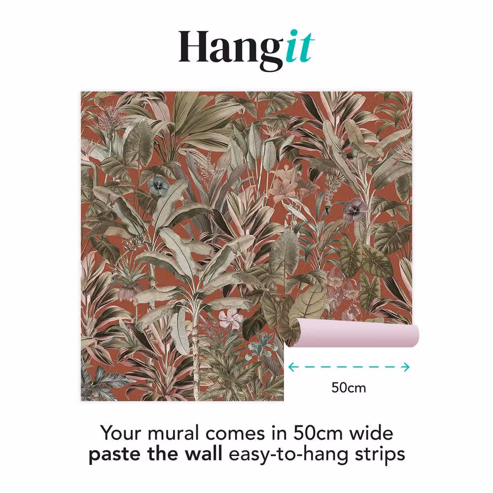 Superfresco Easy Funky Jungle Terracotta Print Mural Wallpaper Roll in Brown W: 300 cm, H: 280 cm – 2