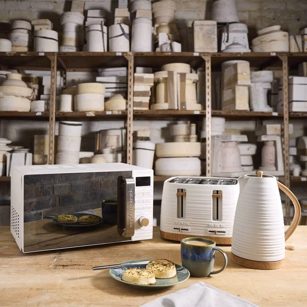Morphy Richards White Ceramic Clay Kettle and Toaster Set – 3