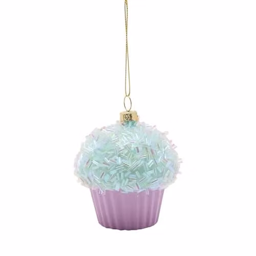 Widdop and Co. Purple Cupcake Novelty Christmas Hanging Tree Decoration