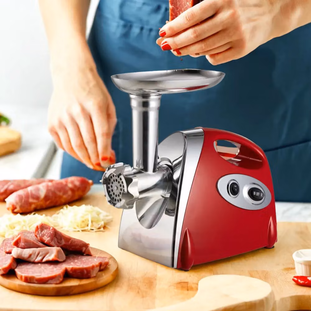 Living and Home 2800W Electric Meat Grinder, Mincer, Mixer and Sausage Stuffer in Red – 4