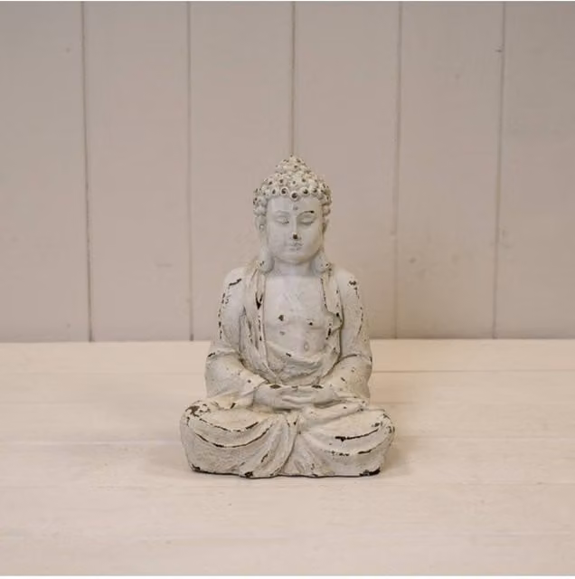 KDMD White Buddha Tabletop Ornament, Height: 20 cm
