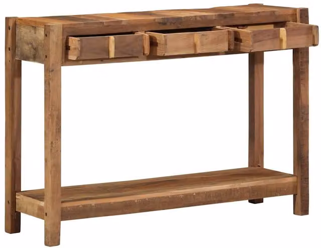 Berkfield Home Durable Reclaimed Solid Acacia Wood Console Table in Brown, W/D/H: 107 x 33 x 76 cm – 1