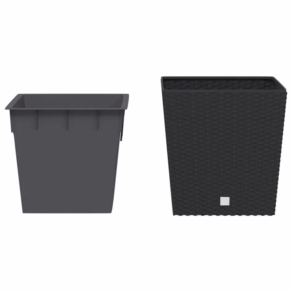 Berkfield Home Rattan Style Planter with Removable Inner Pot in Black and Anthracite, 21/32 L – 3