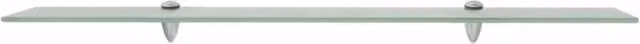 Berkfield Home Modern Floating Glass Shelves, 2 Pack, Clear, W: 90 cm, D: 10 cm, Thickness: 8 mm