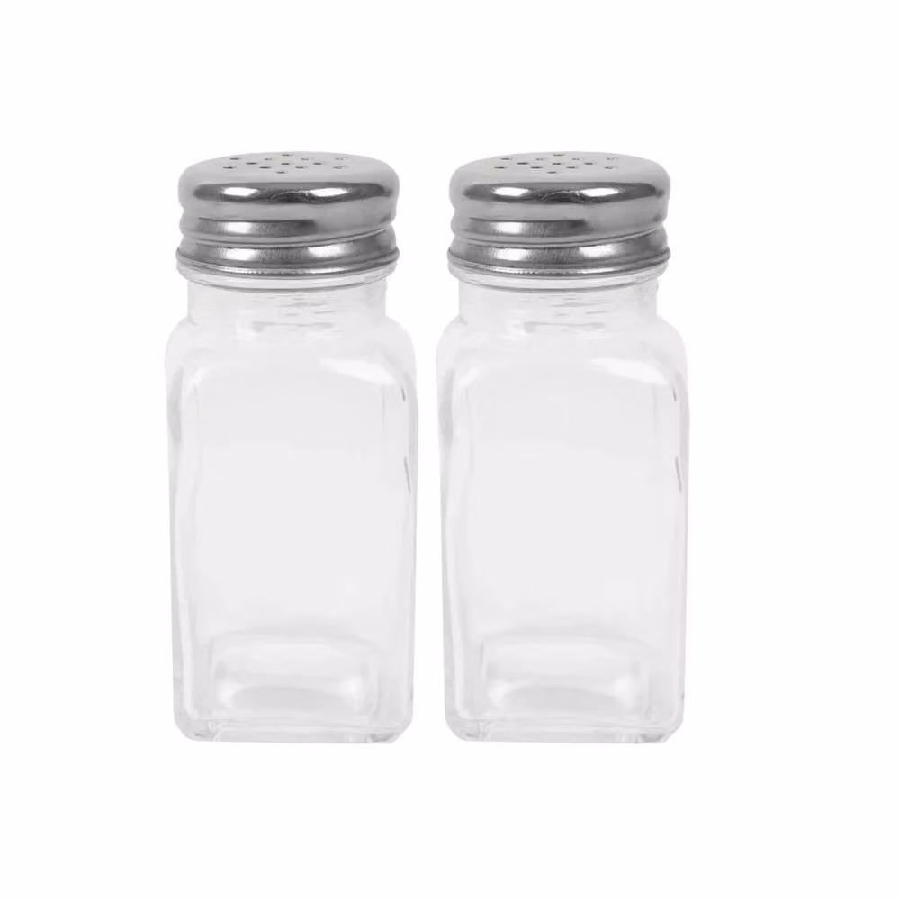 Marco Paul Silver and Transparent Aluminium and Glass Salt and Pepper Shaker Set of 2 – 2