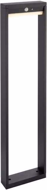 Loops Solar Powered Outdoor LED Bollard Post Light in Black with White Diffuser – 1