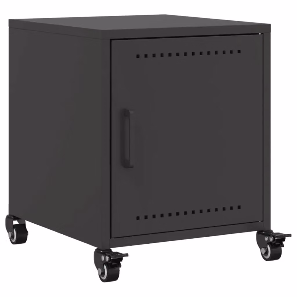 Berkfield Home Black Metal Bedside Cabinet W/D/H: 36 x 39 x 43.5 cm – 2