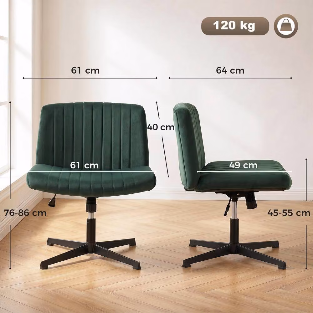STILVORA Green Velvet Swivel Task Chair for Home Office and Bedroom – 3