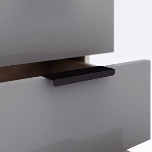Seconique Madrid 3 Drawer Bedside Table in Grey and White Gloss – 5