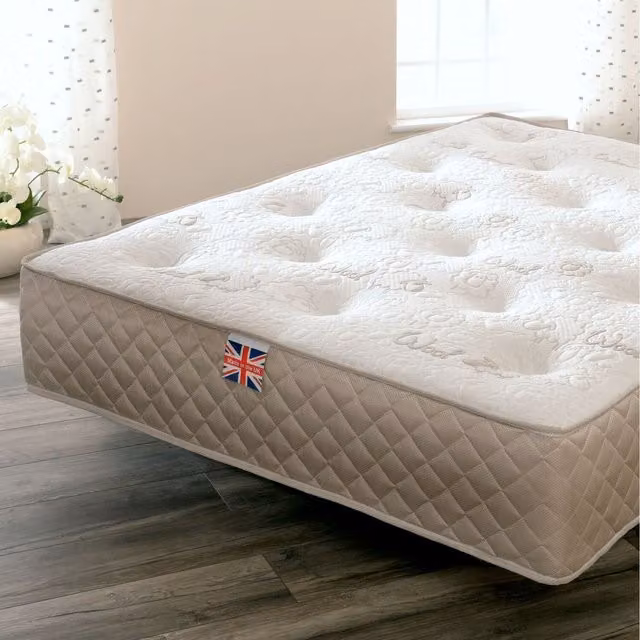Comfy Living Hybrid Mattress with Pocket Springs, Memory Foam and Wool in White, W/D/H: 90 x 200 cm