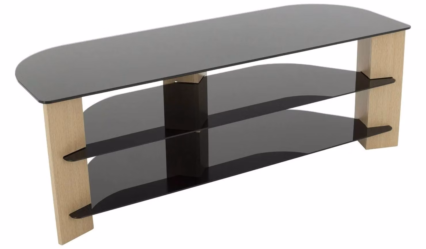 AVF Oak Wood Effect Corner TV Stand for up to 65 Inch Screens, W: 130 cm, D: 40 cm, H: 44.5 cm