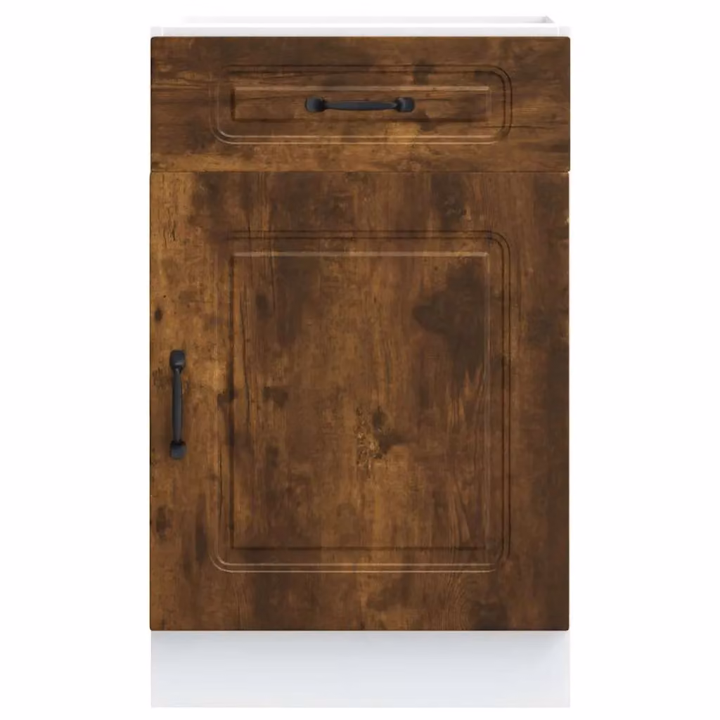 Berkfield Home Kalmar Kitchen Base Cabinet in Smoked Oak Brown Engineered Wood – 2
