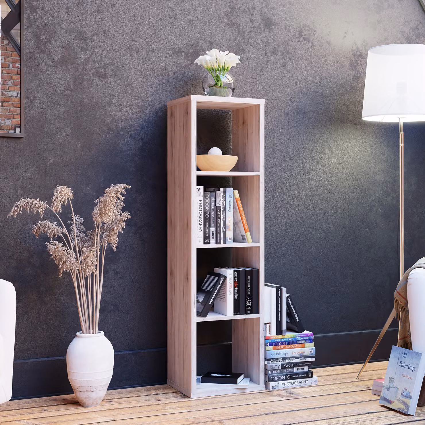 Furniture To Go Mauro 3 Shelves Storage Unit in Light Oak – 2