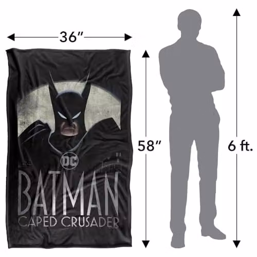 Warner Bros. Batman Caped Crusader Super Soft Fleece Throw Blanket, Multicolour, W: 91.44 cm x L: 147 cm – 4