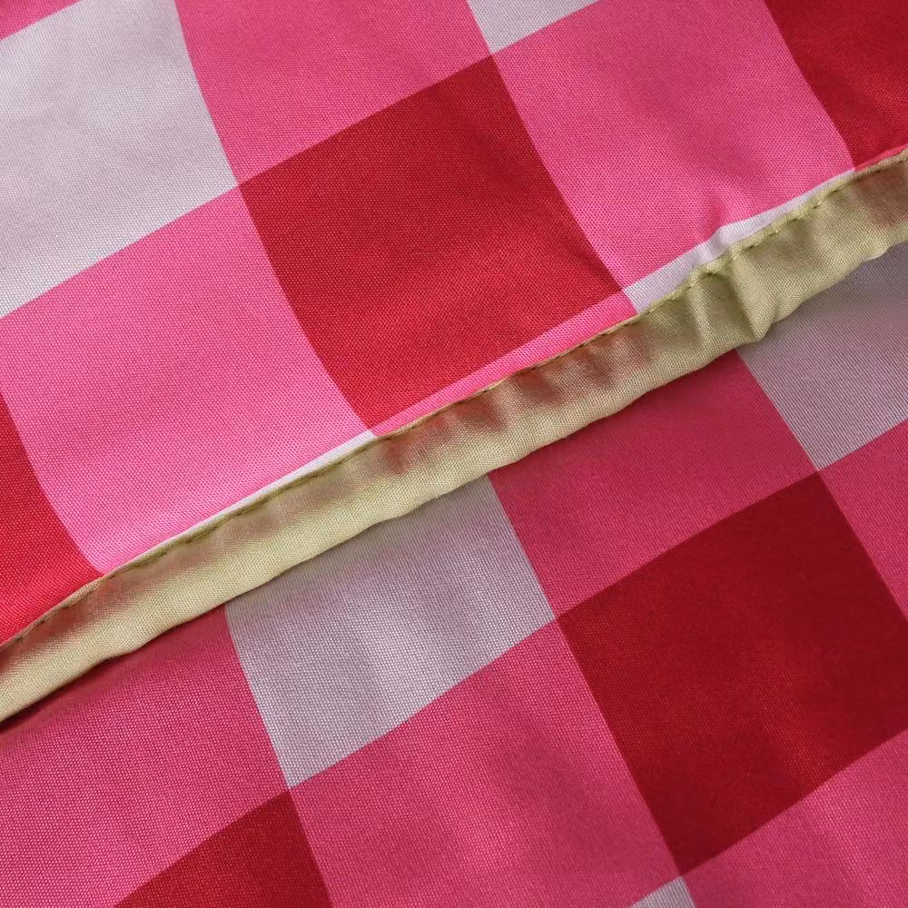 OHS Cherry Bow Gingham Kids 7.5 Tog Coverless Duvet and Pillowcase Set in Pink, Single Size – 2