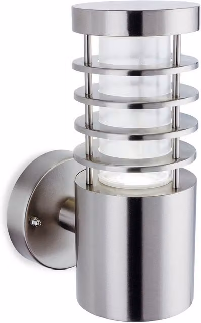 Firstlight Tamar Modern Stainless Steel Outdoor LED Wall Light, Up and Down Lighting, IP44, Silver/Grey