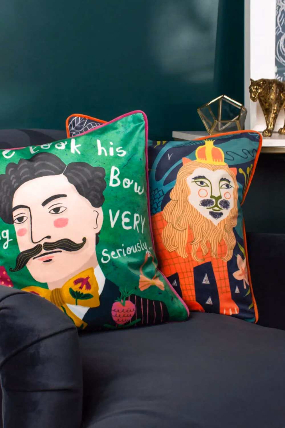 Riva Home Multicolour Animal Graphic Velvet Square Cushion, W/D/H: 43 x 43 x 43 cm – 3