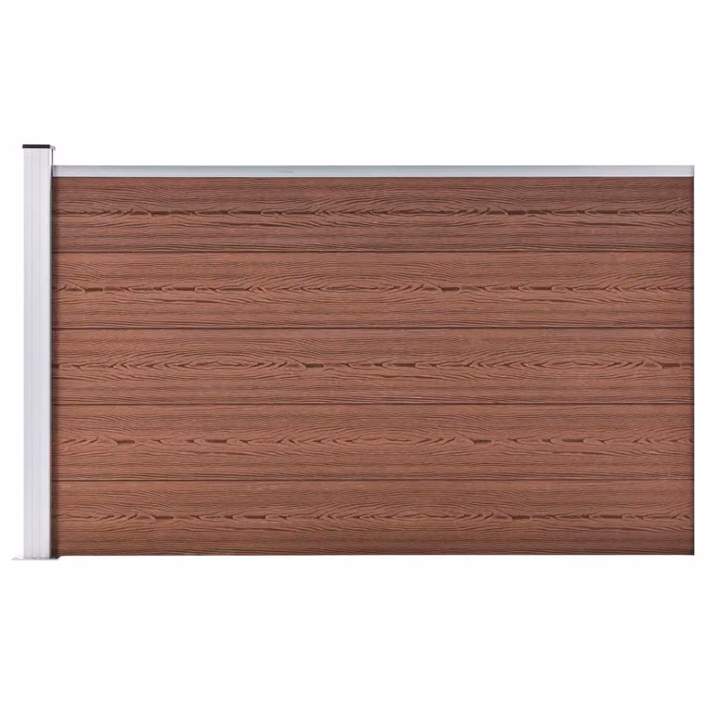 Berkfield Home Durable WPC Garden Fence Board, Brown, W: 175 cm, H: 105 cm – 2