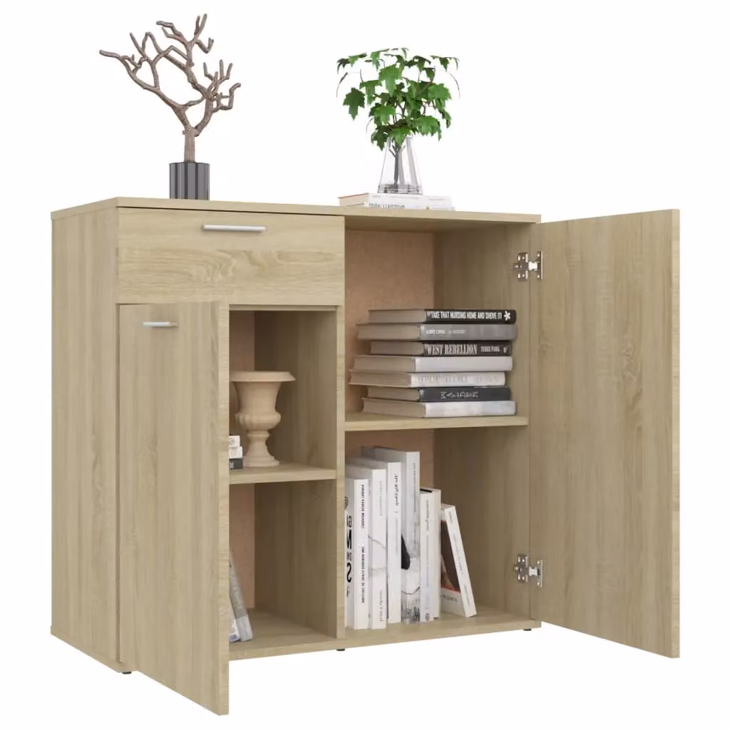 Berkfield Home Sonoma Oak Sideboard in Brown, W/D/H: 80 x 36 x 75 cm – 2