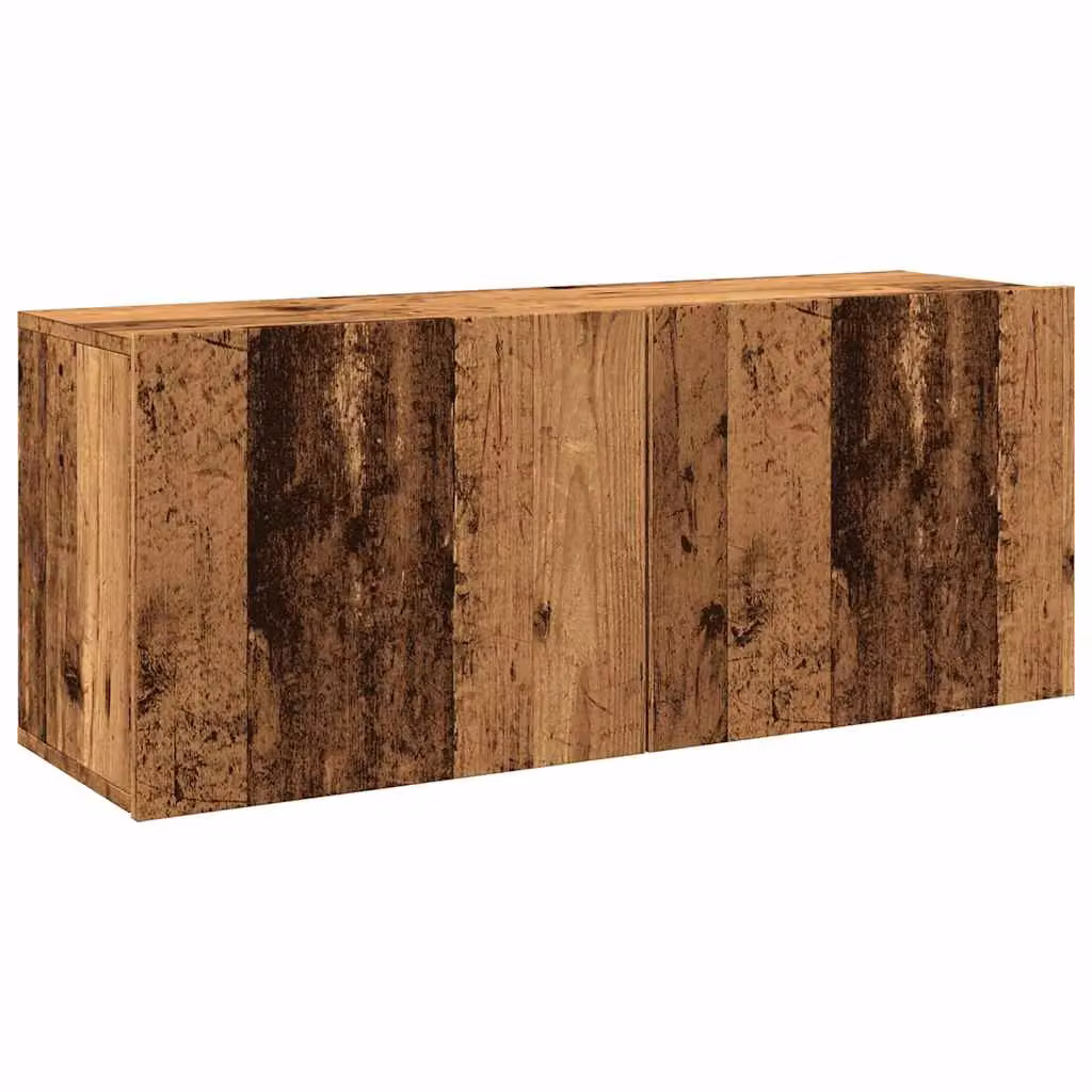 Berkfield Home Wall-mounted Rustic Old Wood TV Cabinet in Brown W/D/H: 100 x 30 x 41 cm – 2