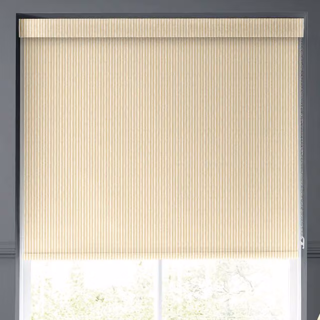 Emily Bond Oscar Stripe Translucent Made to Measure Roller Blind in Gold