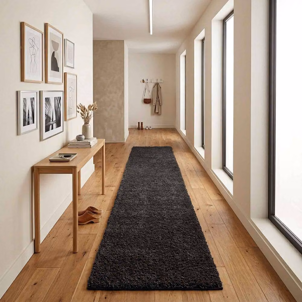 Desire Rugs Ainsley Modern Plain Shaggy Area Rug in Black, W/D/H: 60 x 220 x 1 cm – 5